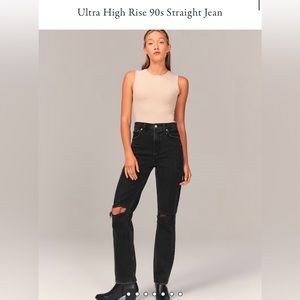 Abercrombie & Fitch High-Rise Distressed Jeans 34L